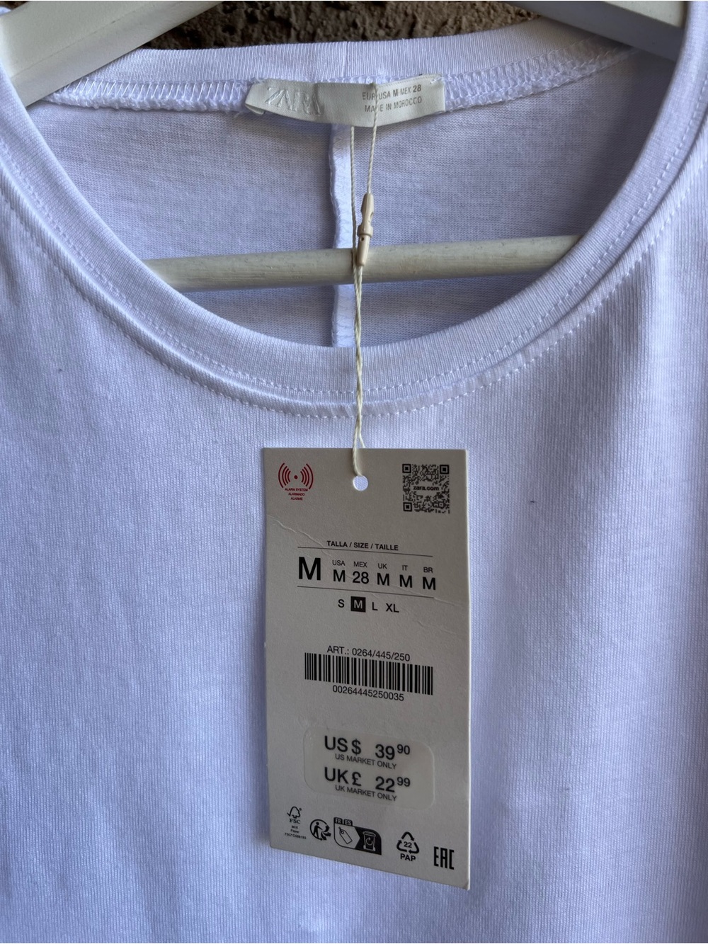NWT Zara White Peplum Hem T-Shirt -Ref. 0264/445 - Picture 4 of 7